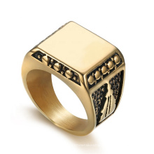 New design Fashion Jewelry High quality Antique Gold Plated Sterling Large Size Rings